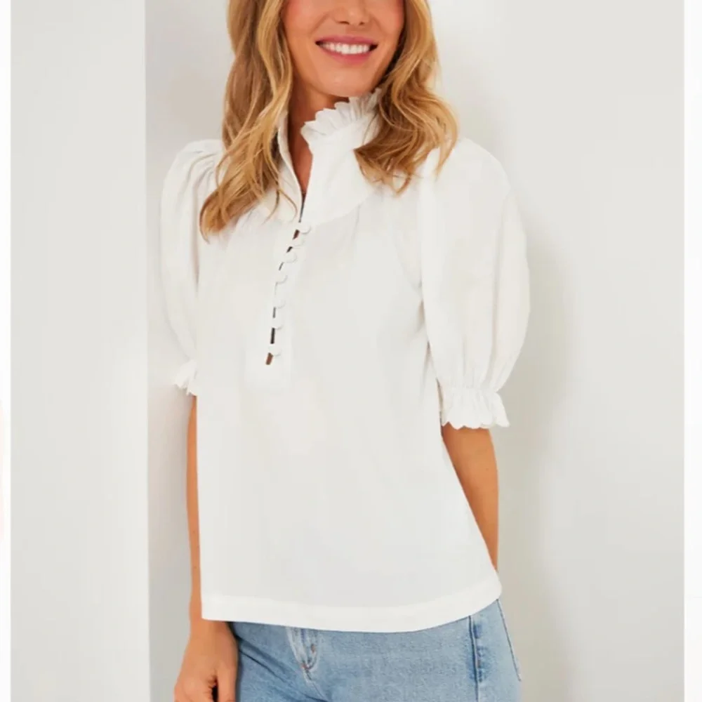 Tuckernuck White Ruffle Blouse - Picture 1 of 10